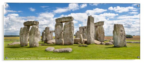 Stonehenge Panorama Acrylic by David Hare