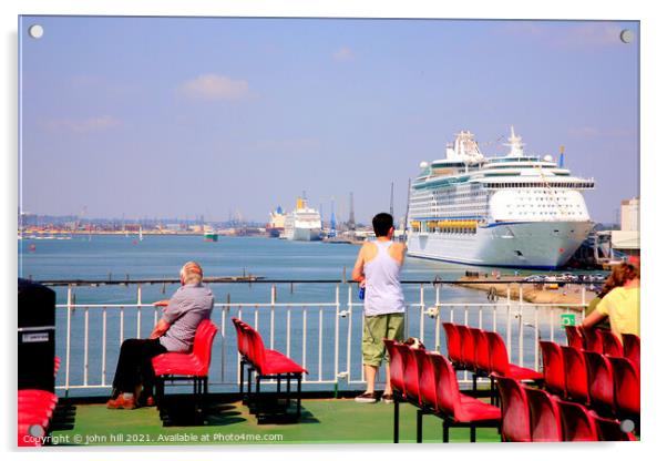 Cruise ships, Southampton. Acrylic by john hill