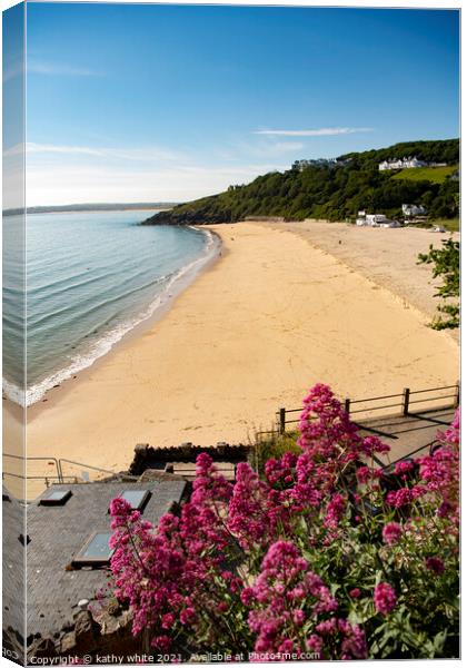 St. Ives, Cornwall uk,Porthminster Beach Canvas Print by kathy white