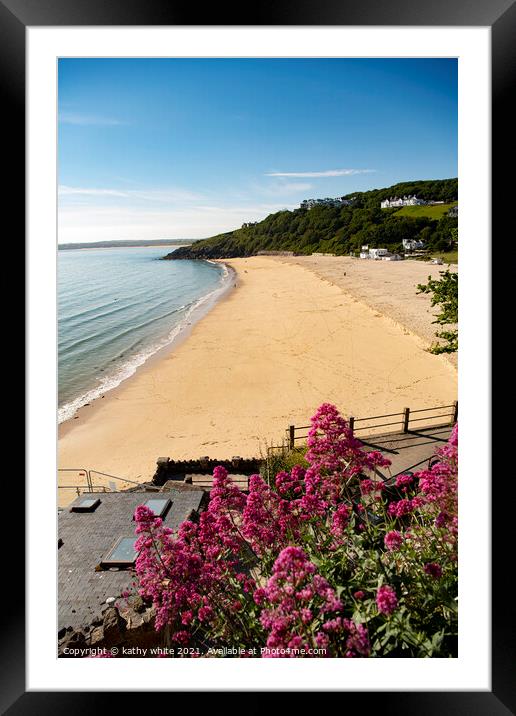 St. Ives, Cornwall uk,Porthminster Beach Framed Mounted Print by kathy white