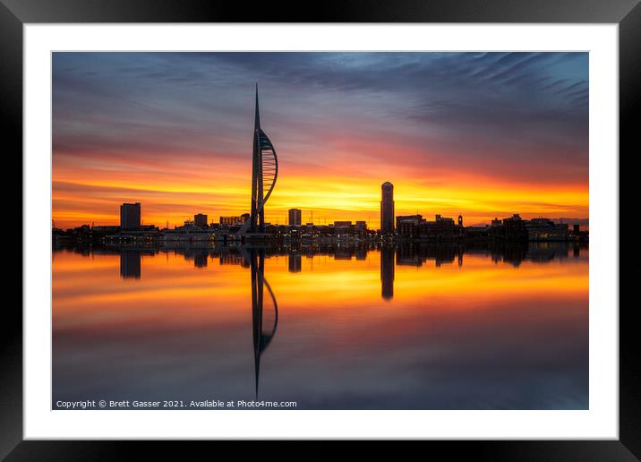 Portsmouth Spinnaker Tower Sunrise Framed Mounted Print by Brett Gasser