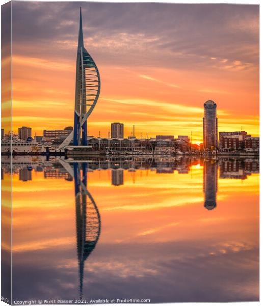 Portsmouth Spinnaker Tower Sunrise Canvas Print by Brett Gasser