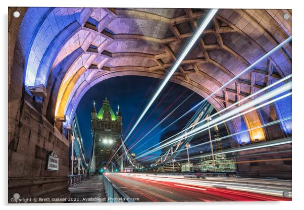 Tower Bridge Trails Acrylic by Brett Gasser