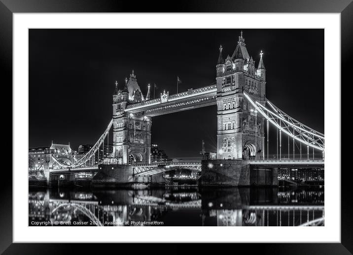 Tower Bridge Night Framed Mounted Print by Brett Gasser