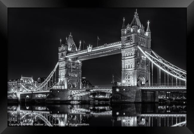 Tower Bridge Night Framed Print by Brett Gasser