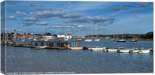 Woodbridge quays and tide Mill Canvas Print by Diana Mower