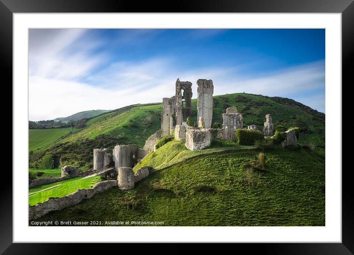 Corfe Castle Framed Mounted Print by Brett Gasser
