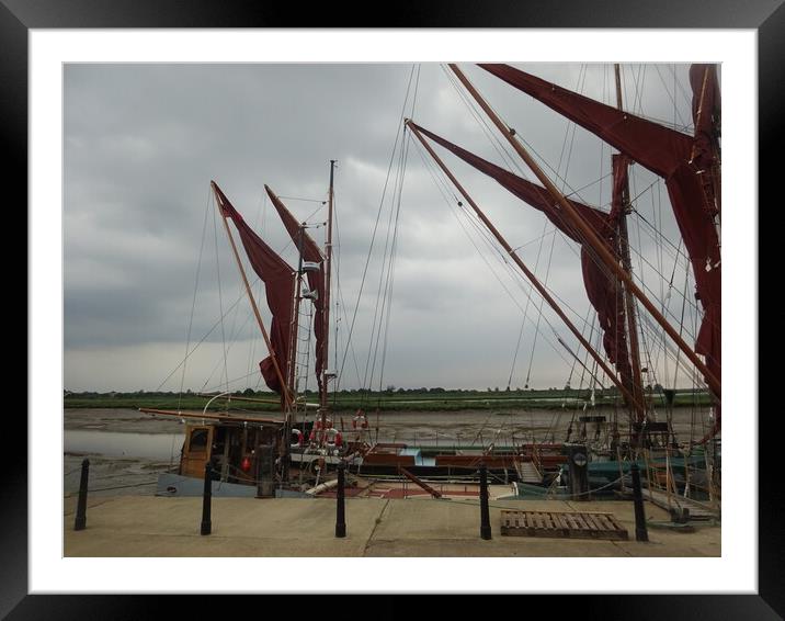 Thames Barges at Maldon Framed Mounted Print by John Bridge