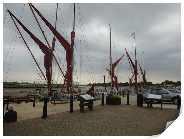 Thames Barges at Maldon Print by John Bridge