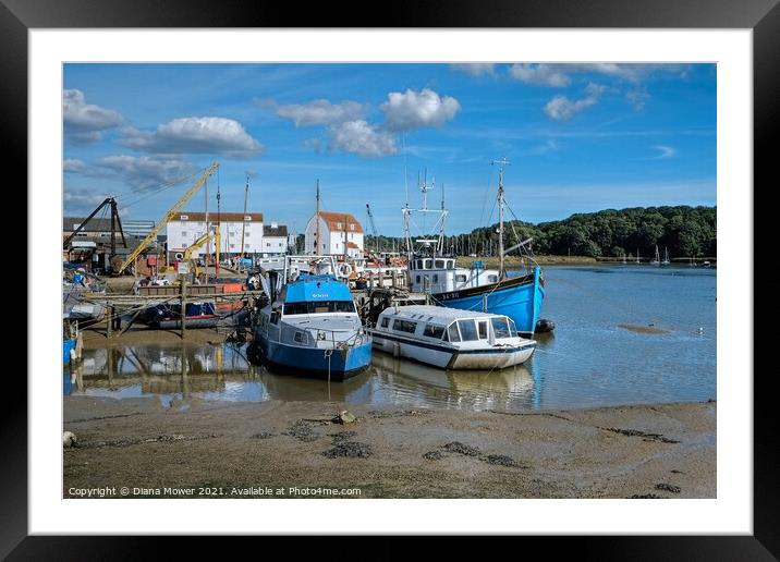 Woodbridge tide mill and Quay Framed Mounted Print by Diana Mower