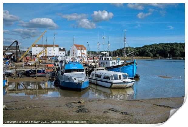 Woodbridge tide mill and Quay Print by Diana Mower