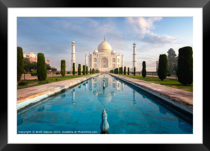 Taj Mahal Reflections Framed Mounted Print by Brett Gasser