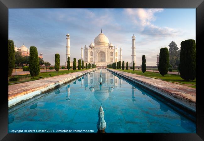 Taj Mahal Reflections Framed Print by Brett Gasser