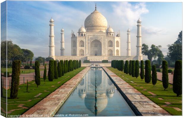 Taj Mahal Morning Canvas Print by Brett Gasser