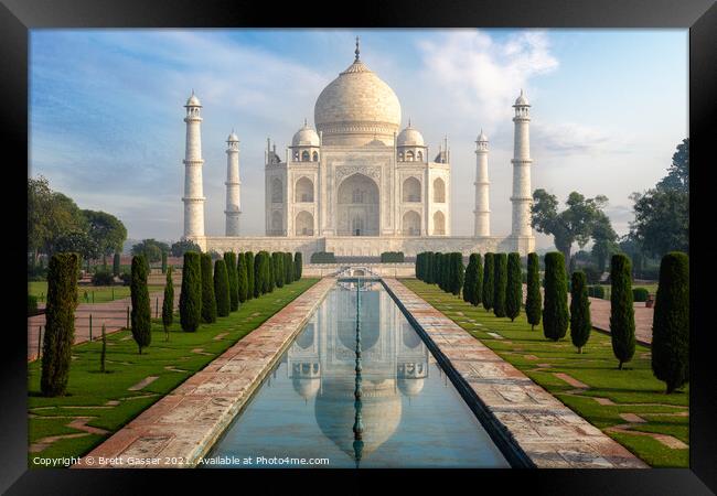 Taj Mahal Morning Framed Print by Brett Gasser
