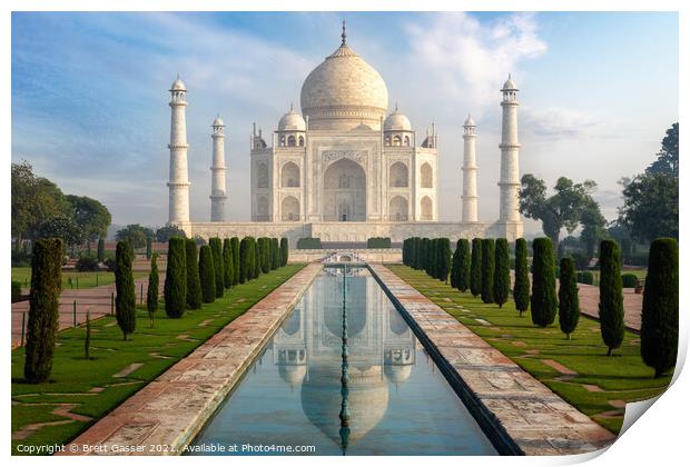 Taj Mahal Morning Print by Brett Gasser