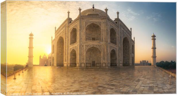 Taj Mahal Sunrise Canvas Print by Brett Gasser