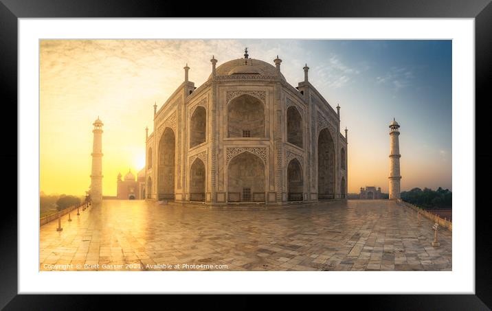 Taj Mahal Sunrise Framed Mounted Print by Brett Gasser