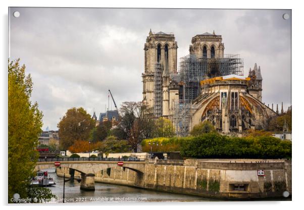 Repairing the Notre Dame Cathedral Acrylic by Vicente Sargues