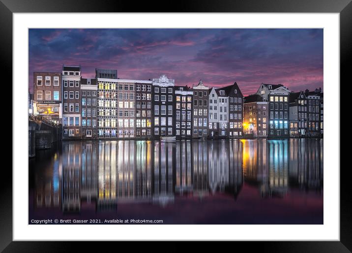 Amsterdam Canals Framed Mounted Print by Brett Gasser