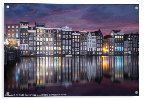 Amsterdam Canals Acrylic by Brett Gasser