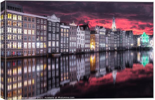 Amsterdam Canal Sunset Canvas Print by Brett Gasser