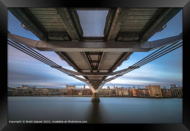Under Millennium Bridge Framed Print by Brett Gasser