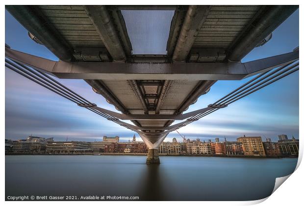 Under Millennium Bridge Print by Brett Gasser