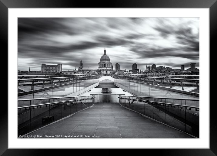 Millennium Bridge and St Pauls Framed Mounted Print by Brett Gasser