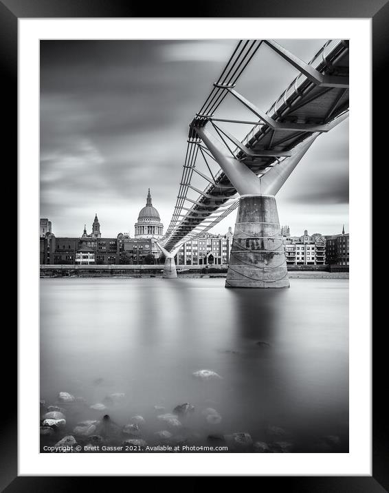 Under Millennium Bridge  Framed Mounted Print by Brett Gasser