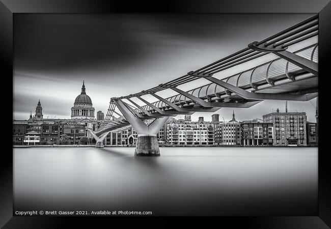 Millennium Bridge and St Pauls Framed Print by Brett Gasser