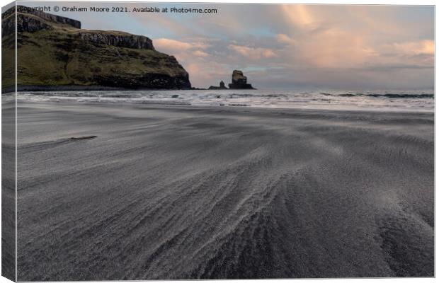 Talisker Bay sunset Canvas Print by Graham Moore