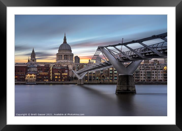 Millennium Bridge Sunset Framed Mounted Print by Brett Gasser