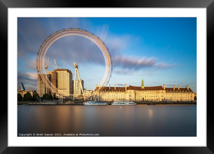 London Eye Sunset Framed Mounted Print by Brett Gasser