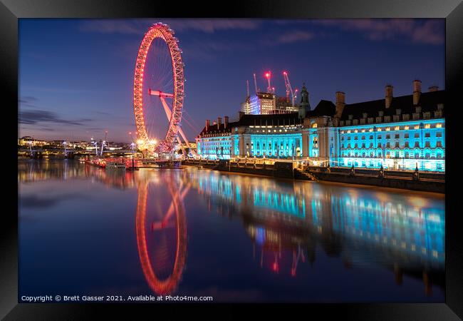 London Eye Framed Print by Brett Gasser