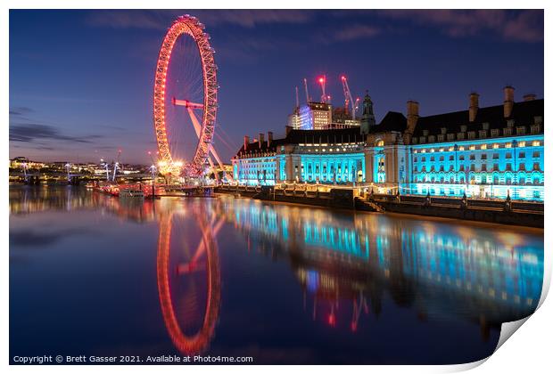 London Eye Print by Brett Gasser