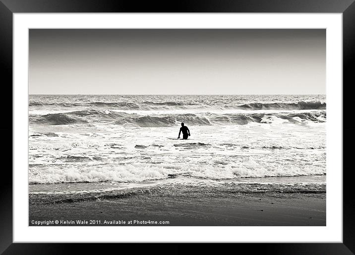 The Lone Surfer Framed Mounted Print by Kelvin Futcher 2D Photography