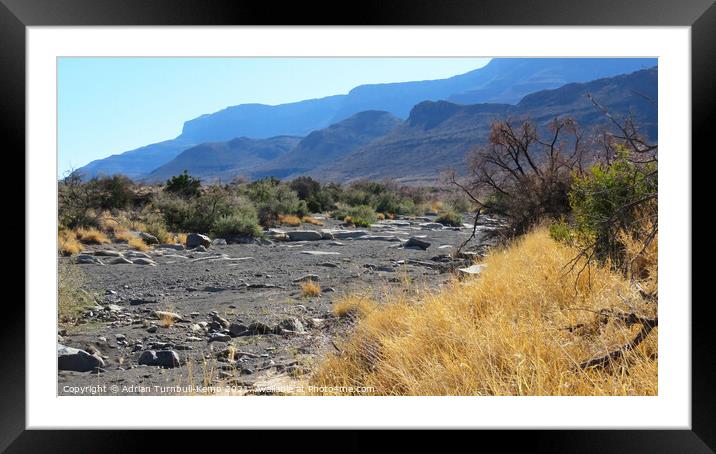Dry river bed Framed Mounted Print by Adrian Turnbull-Kemp