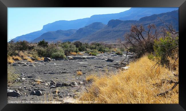 Dry river bed Framed Print by Adrian Turnbull-Kemp