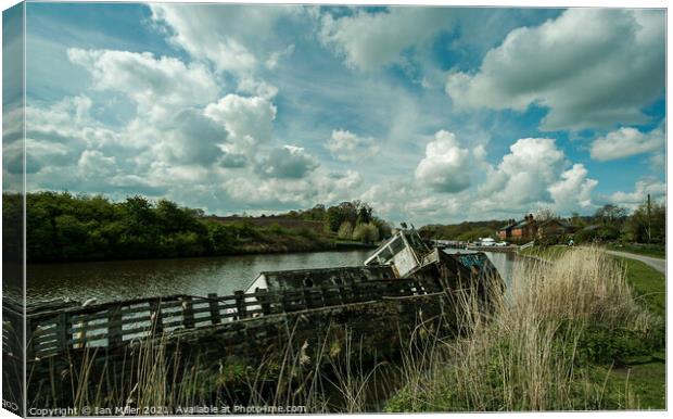 The MV Chica on the River Weaver. Canvas Print by Ian Miller