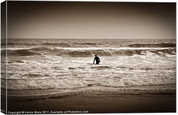 The Lone Surfer Canvas Print by Kelvin Futcher 2D Photography