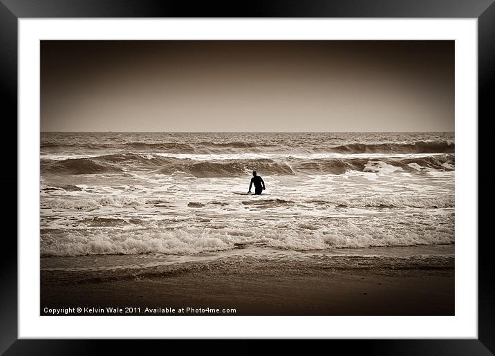 The Lone Surfer Framed Mounted Print by Kelvin Futcher 2D Photography