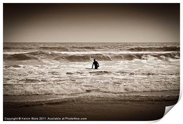 The Lone Surfer Print by Kelvin Futcher 2D Photography