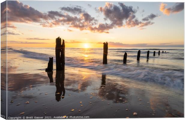 Brancaster Beach Sunset Canvas Print by Brett Gasser