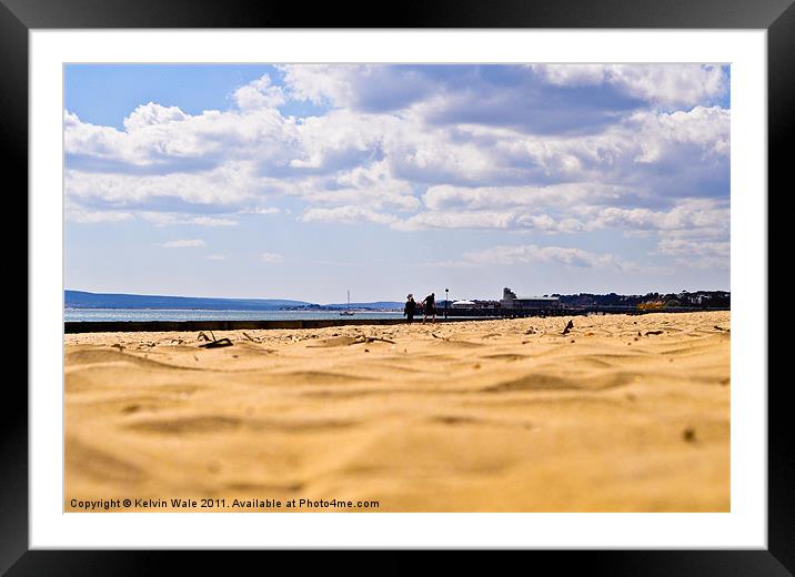 The beach at low level looking into Poole Bay and Framed Mounted Print by Kelvin Futcher 2D Photography