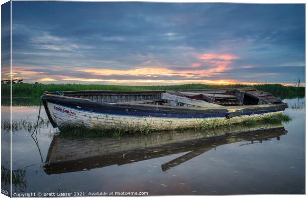 Old boat at Brancaster Staithe Canvas Print by Brett Gasser