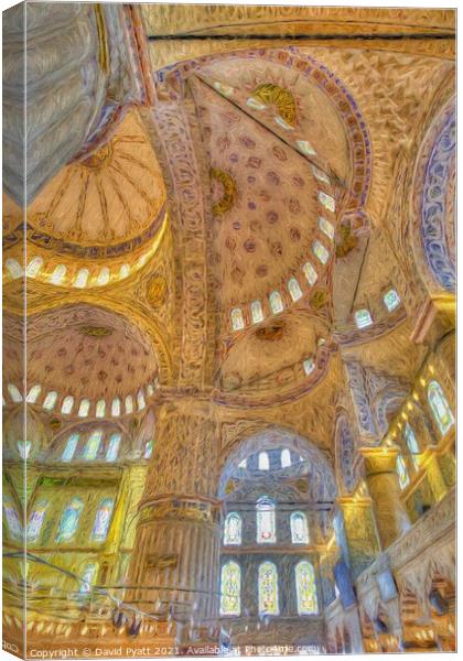 Blue Mosque Istanbul Art  Canvas Print by David Pyatt