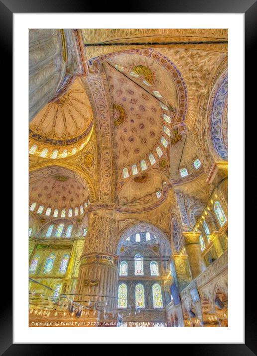 Blue Mosque Istanbul Art  Framed Mounted Print by David Pyatt