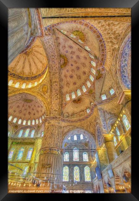 Blue Mosque Istanbul Art  Framed Print by David Pyatt