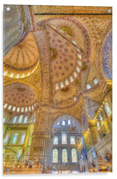Blue Mosque Istanbul Art  Acrylic by David Pyatt